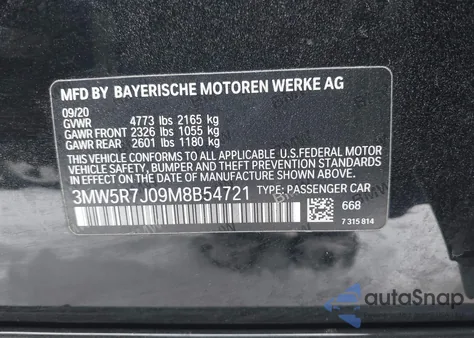 2021 BMW 330I xDrive from USA, damaged, VIN 3MW5R7J09M8B54721